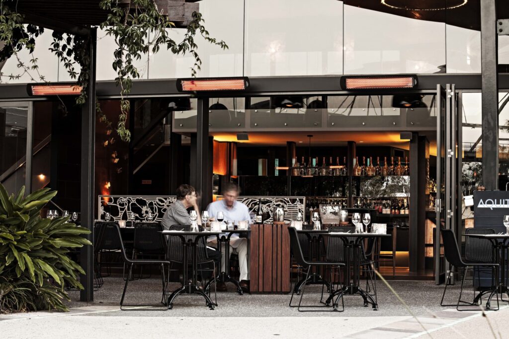 Electric Outdoor Heater in Brisbane Restaurant